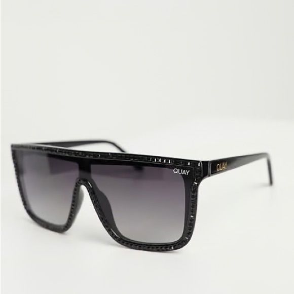 Quay Australia Black Gradient Sunglasses Nightfall Bling - Picture 1 of 9